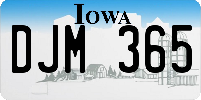 IA license plate DJM365