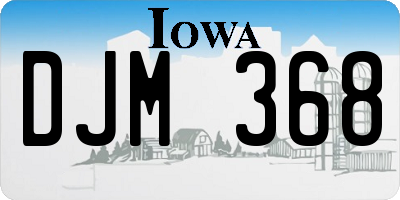 IA license plate DJM368