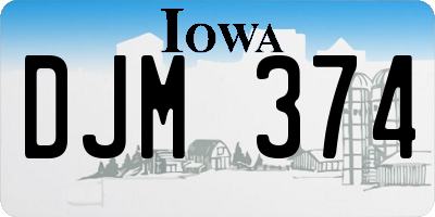 IA license plate DJM374