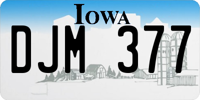 IA license plate DJM377