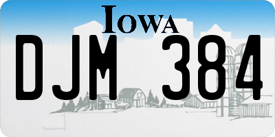 IA license plate DJM384