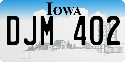 IA license plate DJM402