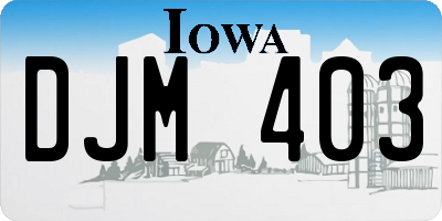 IA license plate DJM403