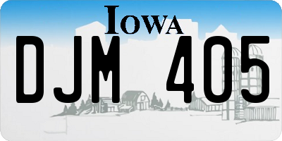IA license plate DJM405