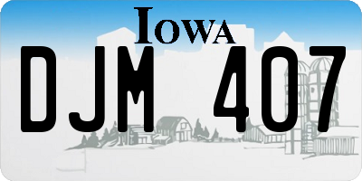IA license plate DJM407