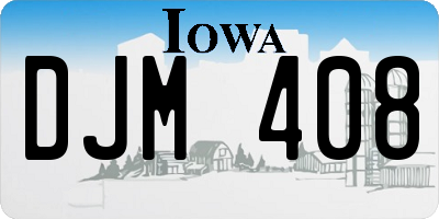 IA license plate DJM408