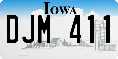 IA license plate DJM411