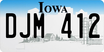 IA license plate DJM412