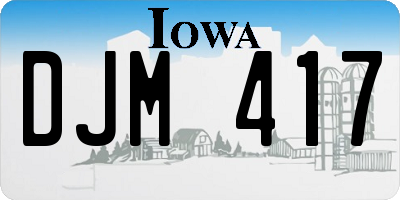 IA license plate DJM417