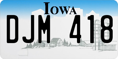 IA license plate DJM418