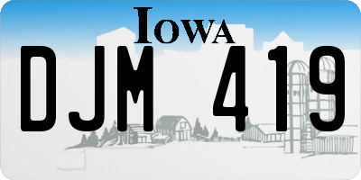 IA license plate DJM419
