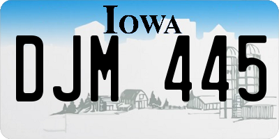 IA license plate DJM445