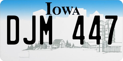 IA license plate DJM447