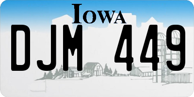 IA license plate DJM449