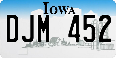 IA license plate DJM452