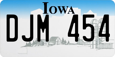 IA license plate DJM454