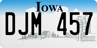 IA license plate DJM457