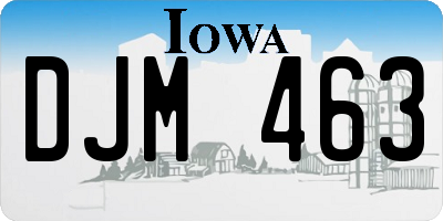 IA license plate DJM463