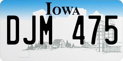 IA license plate DJM475