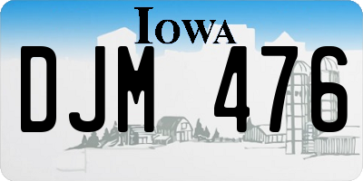 IA license plate DJM476