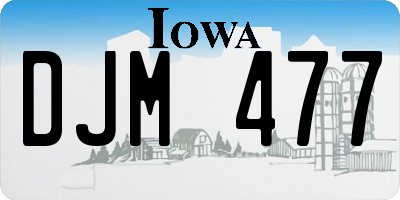 IA license plate DJM477