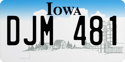 IA license plate DJM481