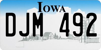 IA license plate DJM492