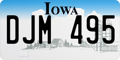 IA license plate DJM495
