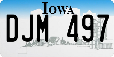 IA license plate DJM497