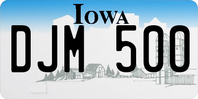 IA license plate DJM500