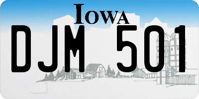 IA license plate DJM501