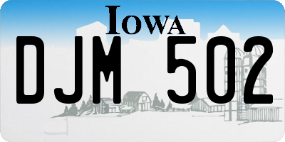 IA license plate DJM502