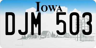 IA license plate DJM503
