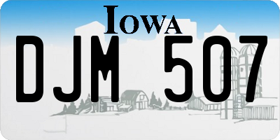 IA license plate DJM507