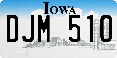 IA license plate DJM510