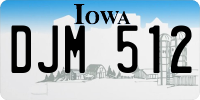 IA license plate DJM512