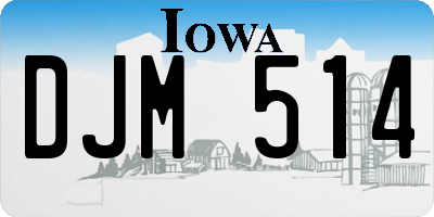 IA license plate DJM514
