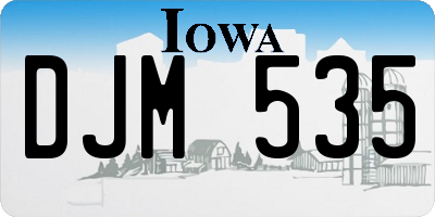 IA license plate DJM535