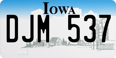 IA license plate DJM537