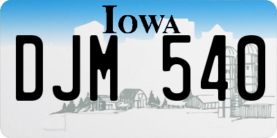 IA license plate DJM540