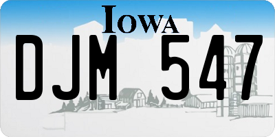 IA license plate DJM547