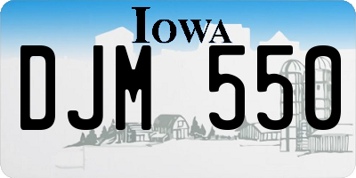 IA license plate DJM550