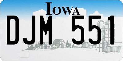 IA license plate DJM551
