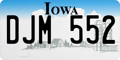 IA license plate DJM552