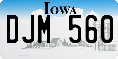 IA license plate DJM560