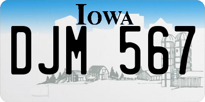 IA license plate DJM567