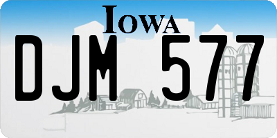 IA license plate DJM577