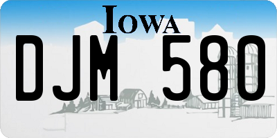 IA license plate DJM580