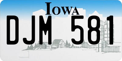 IA license plate DJM581