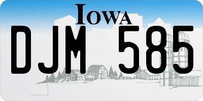 IA license plate DJM585